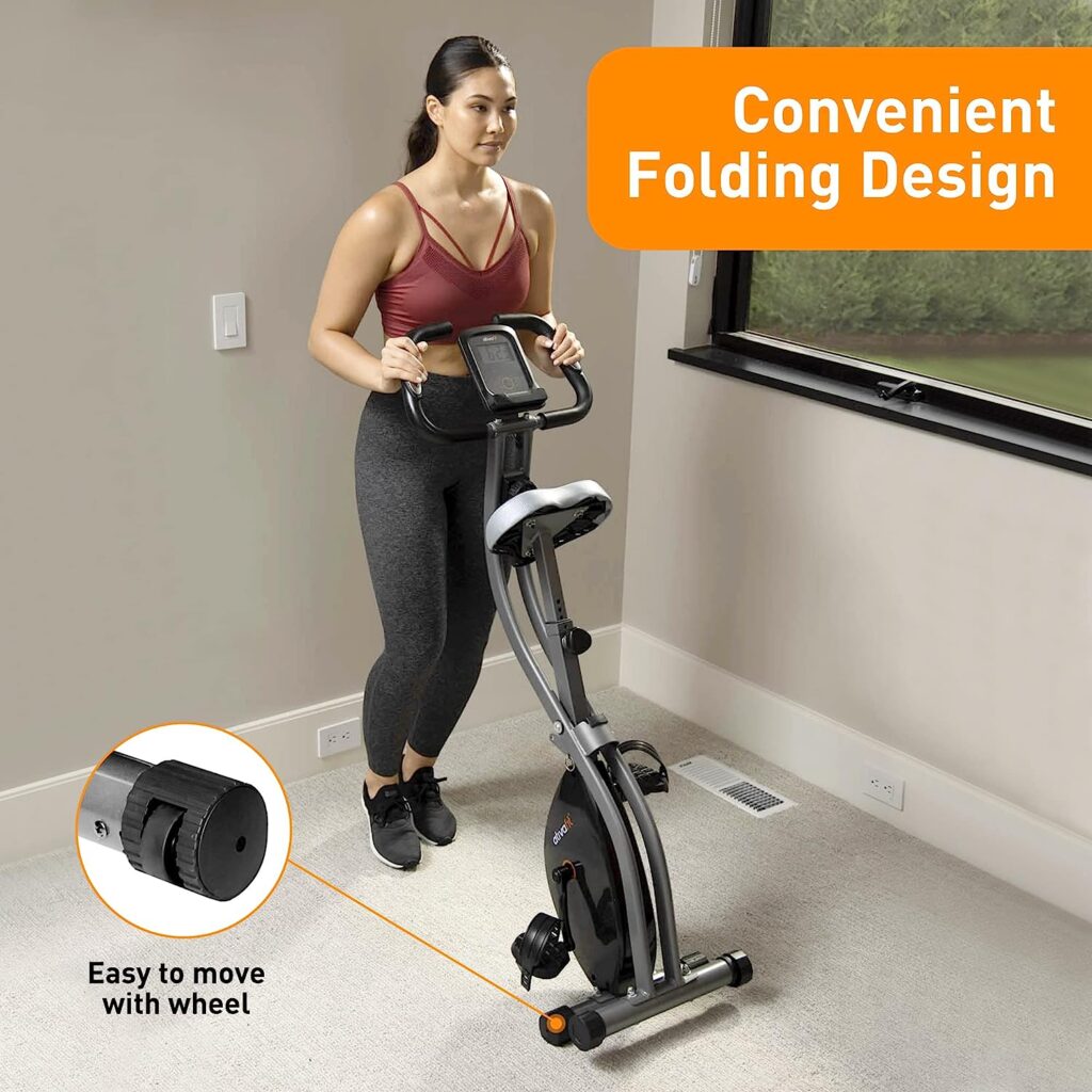 ATIVAFIT Exercise Bike Foldable Fitness Indoor Cycling Bike Magnetic 3 in 1 Upright Recumbent Exercise Bike for Home Workout