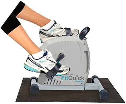 FitQuick - Premium Quality - Mini Exercise Bike - Quiet, Ultra Smooth Low Impact Magnetic Resistance - Rehabilitation for the Legs and Arms - Portable Easy to Use, ideal for compact spaces, use seated on a sofa or chair. It helps Build Muscles in the legs and arms plus Strengthens Joints and Ligaments while promoting circulation – Two directional cycling benefits a wider range of muscle groups - Variable Resistance from zero to moderate. enough for exercising the Heart and Cardiovascular System.