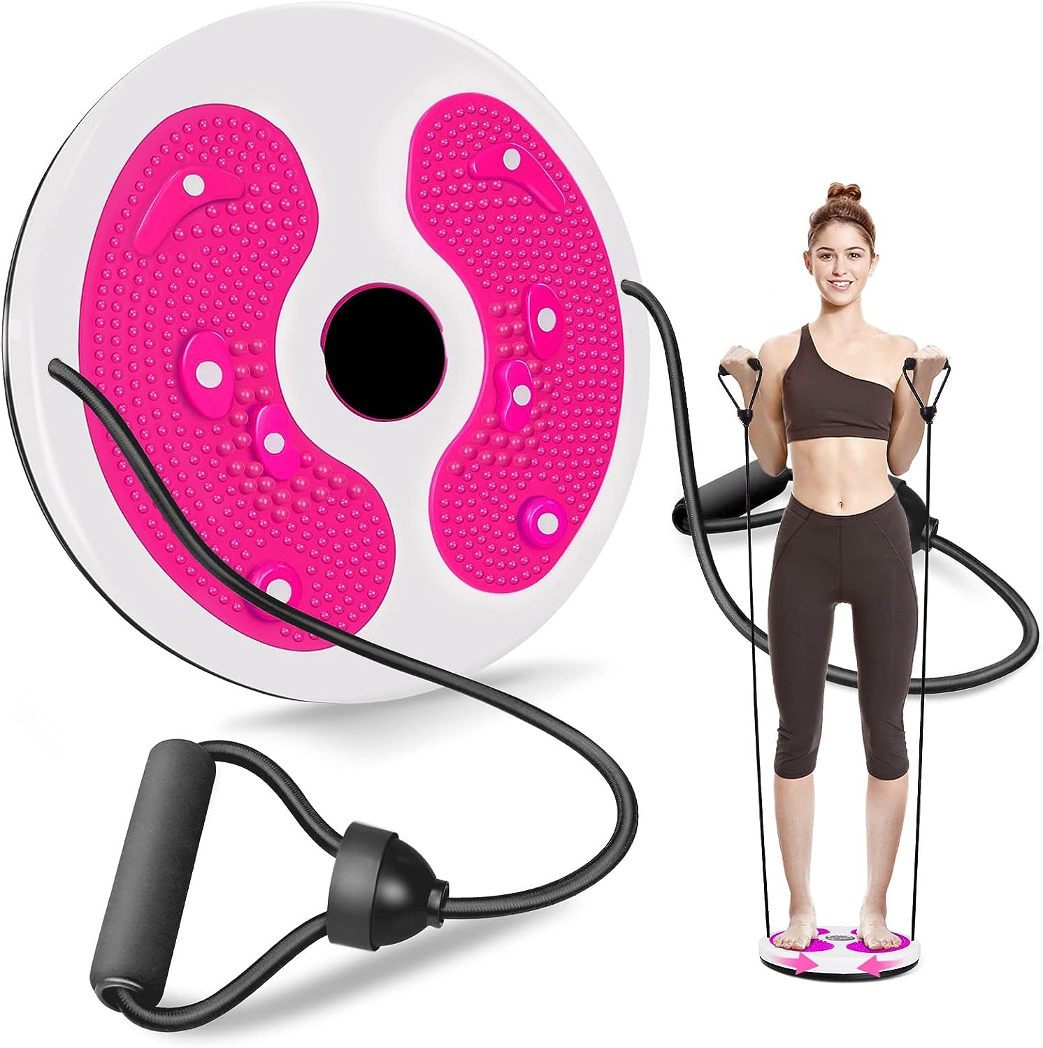 MAIKEHIGH Waist Twist Disc, Waist Slimming Balance Rotating Disc Multi-functional Twist Board Exercise with Massage Foot Sole- Home Fitness Gym Equipment