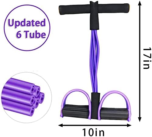 Multifunction Resistance Training 6 Tube Pedal Resistance Band Sit-up Pull Rope Fitness Pedal Exerciser Tension Rope Sport Trainer Equipment for Legs Fitness Arm Slimming Training