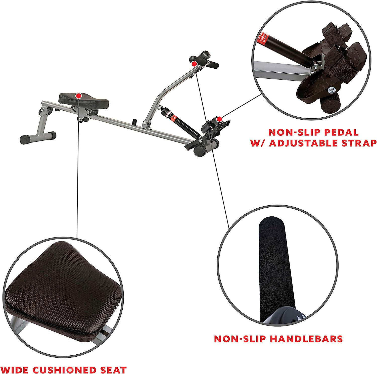 Sunny Health  Fitness SF-RW1205 12 Adjustable Resistance Rowing Machine Rower w/ Digital Monitor